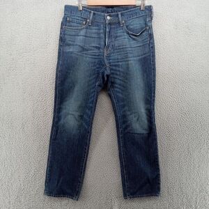 Abercrombie & Fitch Jeans Mens 31x30 Blue Whiskering Kennan Straight Leg Stretch